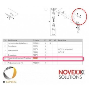 Рычаг прижима печатающей головки со стопором Novexx XLP 514 , А8182