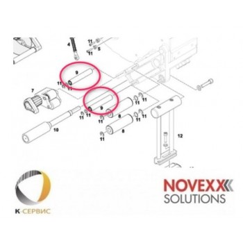 Отклоняющий ролик с подшипниками в сборе Novexx ALS 20x (Ø12mm), A8901